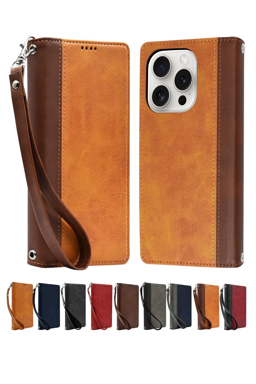 iPhone15プロ用手帳型ケース ブラウン iPhone15 ケース iPhone15pro 手帳型 ブランド おしゃれ iphone